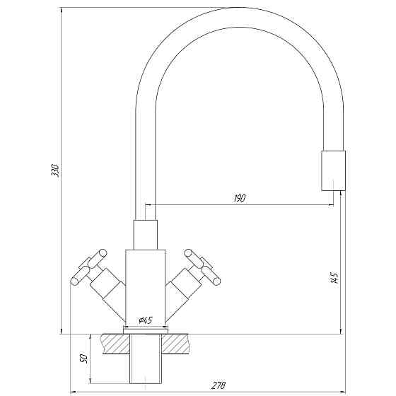 Змішувач для кухні Globus Lux DUKAT SD4-203SB Луцк