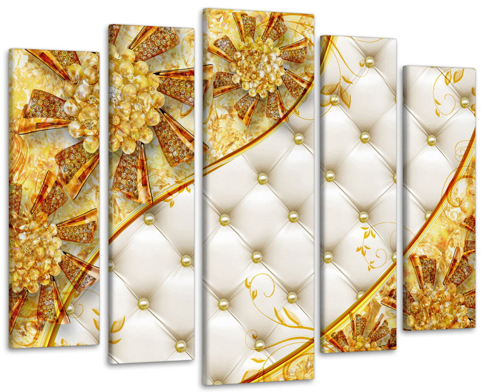 Модульна картина у вітальню / спальню Абстракція квіти Art-435_5 ( 80х118см ) Київ - фото 1