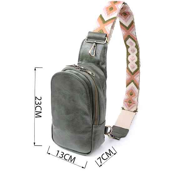 Красивая сумка через плечо в модном цвете из экокожи Vintage 22791 Зеленый Киев