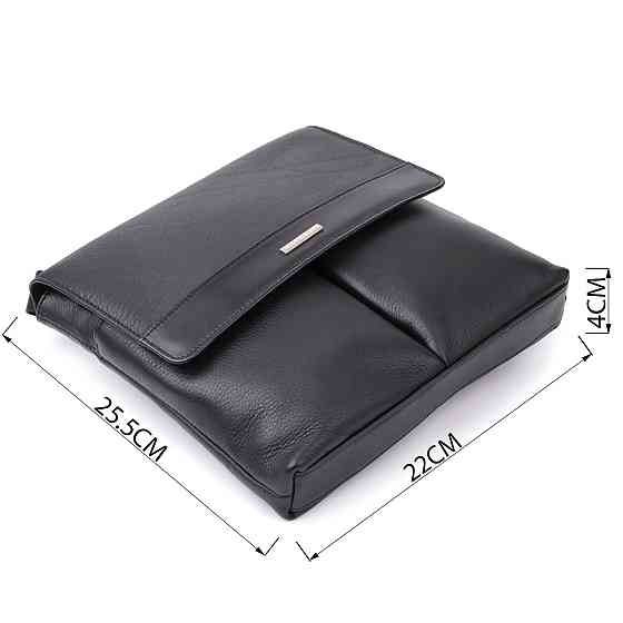 Чоловіча сумка через плече із зернистої натуральної шкіри Tony Perotti 20865_1 (9270G-25 nero) Чорний Київ