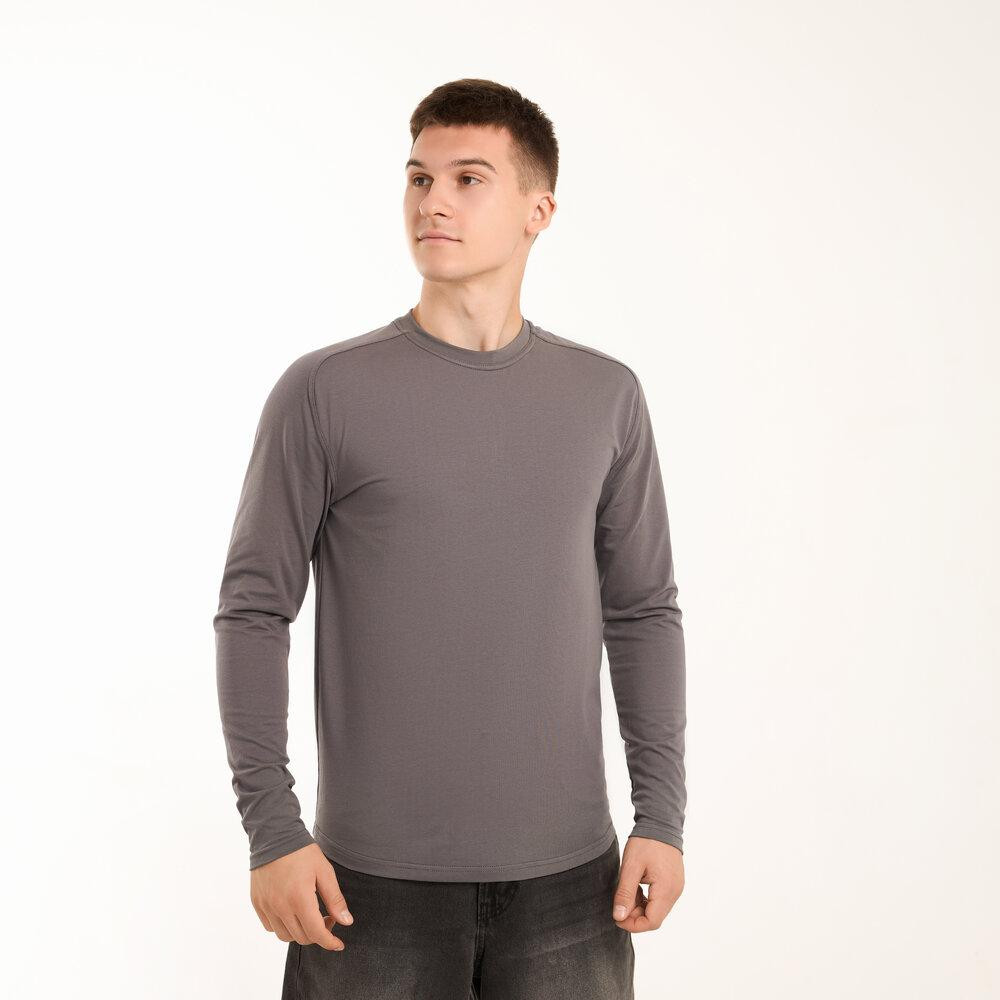 Темно-сірий чоловічий лонгсів Pobedov Dune. Темна сіра чоловіча кофта весна/осінь Київ - фото 4