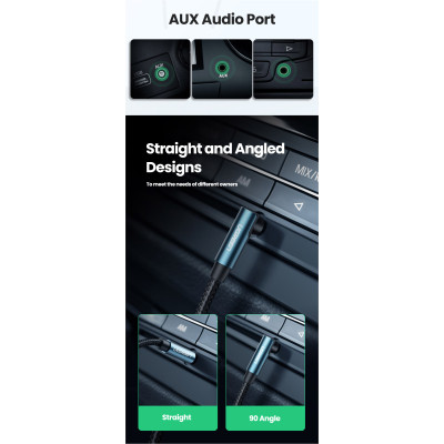 Кабель мультимедійний 3.5mm M to 3.5mm M 1.0m 90° corner AV112 blue Ugreen (60179) Вінниця - фото 11