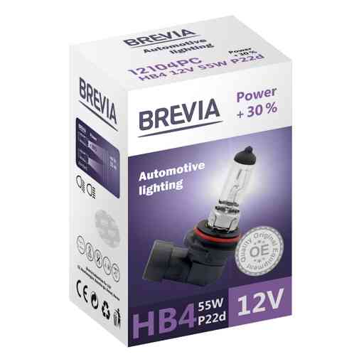 Галогенова лампа Brevia HB4 12V 55W P22d Power +30% CP Львів