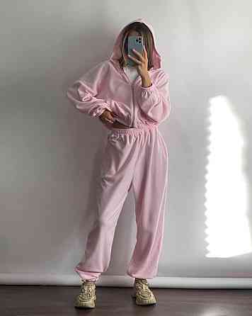 Женский теплый прогулочный костюм двойка: кофта и штаны микрофлис Одесса