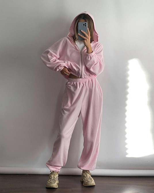 Женский теплый прогулочный костюм двойка: кофта и штаны микрофлис Одесса - изображение 1