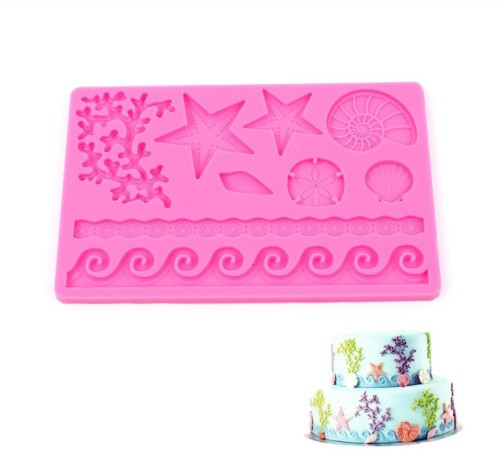 Молд Морской силиконовый 184 на 119 мм розовый Киев - изображение 5