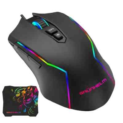 Мишка Grunhelm MS-656WD RGB USB Black + mouse pad (126952) Вінниця