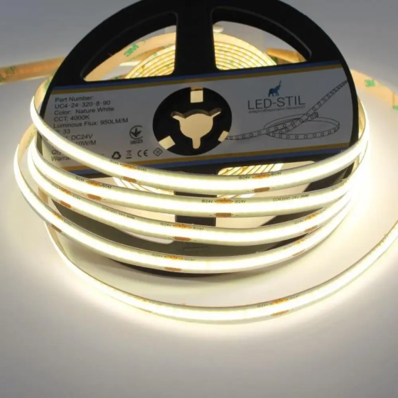 LED-STIL Світлодіодна стрічка LED-STIL 4000K 10 Вт/м COB 320 діодів IP33 24 Вольта 950 Lm нейтр Коломия