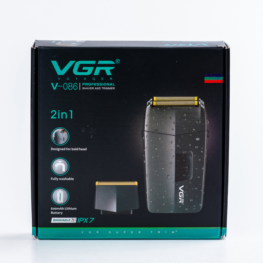 Триммер VGR V-086 з насадками, сірий Київ - фото 6