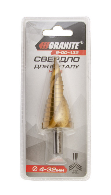 GRANITE Свердло для металу GRANITE ступеневе HSS 4-32 мм 15 ступенів 6-00-432 Коломия - фото 4