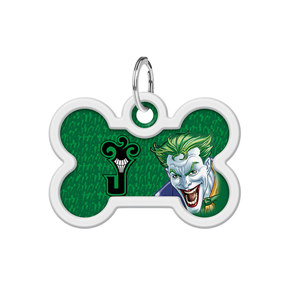 Адресник для собак і котів металевий WAUDOG Smart ID з QR паспортом, малюнок "Джокер зелений", кістка, Д 40 мм, Ш 28 мм Київ - фото 2