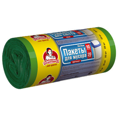 Пакеты для мусора Помічниця 60 л 20 шт. (4820012340170) Винница - изображение 1
