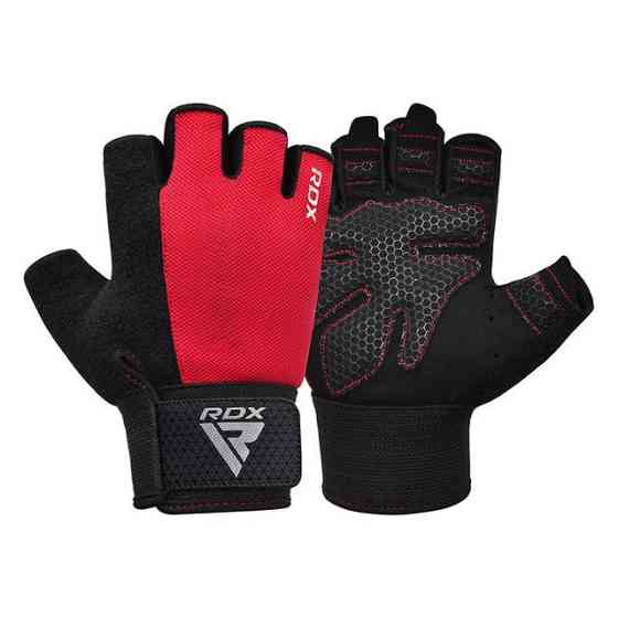 Перчатки для фітнесу RDX W1 HALF RED PLUS-XL Кам'янське