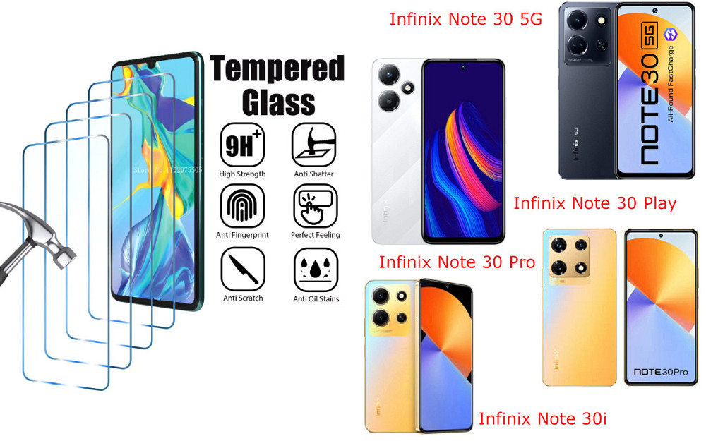 Защитное стекло ArmorGlass для Infinix Note 30 5G, Note 30 Play, Note 30 Pro, Note 30i – устойчивое к Киев - изображение 1