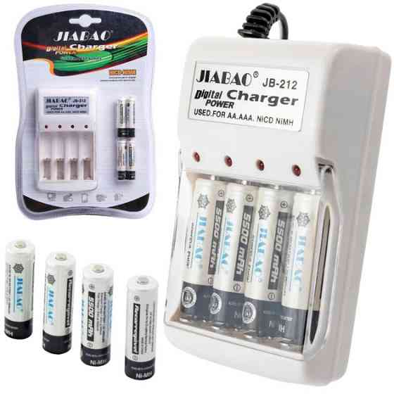 Зарядное устройство для аккумуляторов АА и ААА, Jiabao JB-212 + 4 аккумулятора ААА PN-84 Киев