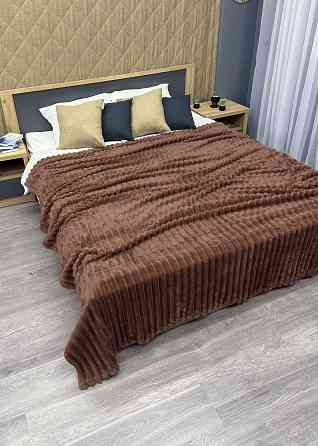Плед-покривало смужка VIP Шарпей 200х230 см (+-10см) Коричневий (87-145) Київ