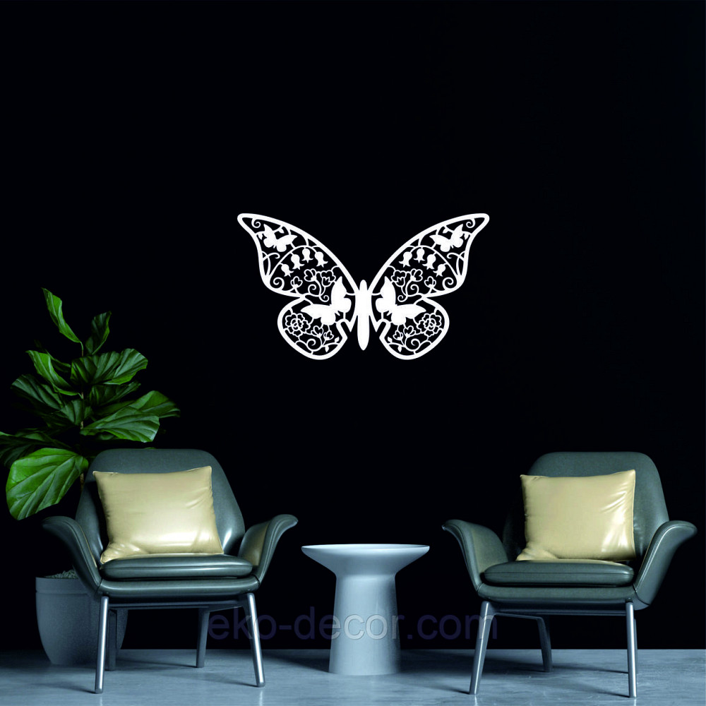 Декоративное настенное Панно «Бабочка» , Декор на стену 50*29 см, Белый Киев - изображение 6