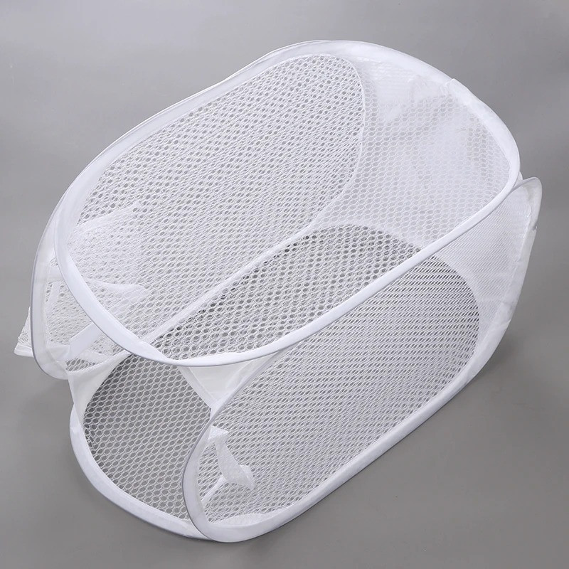 Корзина для белья в ванную комнату, корзина для вещей складная в сетку Белая 31х31х51 см Каменец-Подольский - изображение 4