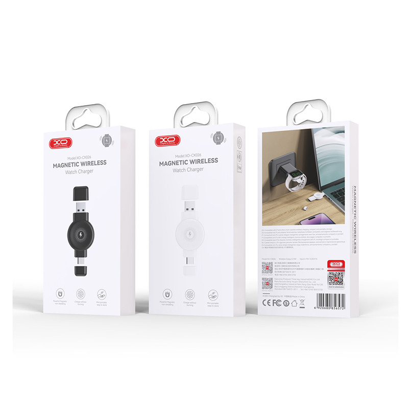 Бездротовий зарядний пристрій XO CX026 Watch Wireless Charger Apple/Samsung USB/Type-C білий Львів - фото 7