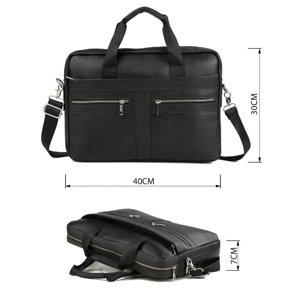 Сумка чоловіча шкіряна Чорна (Vintage) Київ - фото 7