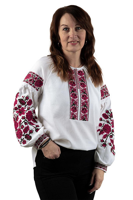 Вышиванка женская льняная, белая топ Киев - изображение 2