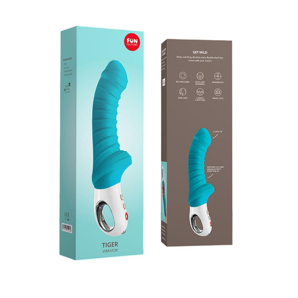 Вибратор для точки G Fun Factory TIGER petrol, ребристый, подходит для анальной стимуляции Sex Aura Киев - изображение 8