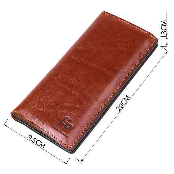 Кожаный вертикальный купюрник GRANDE PELLE 11213 Коричневый Киев
