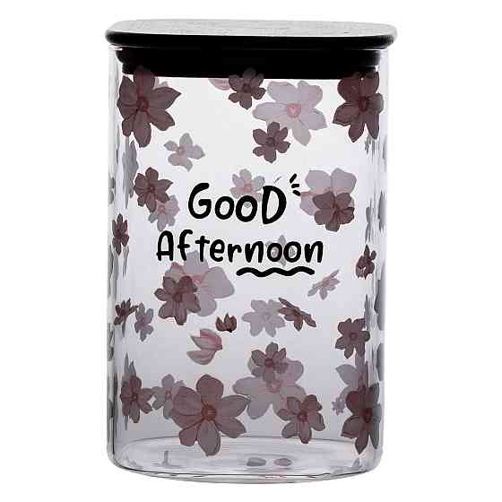 Банка для сипучих продуктів з бамбуковою кришкою 1.2 л ємність для сипучих скло HP-34-23 Коломия