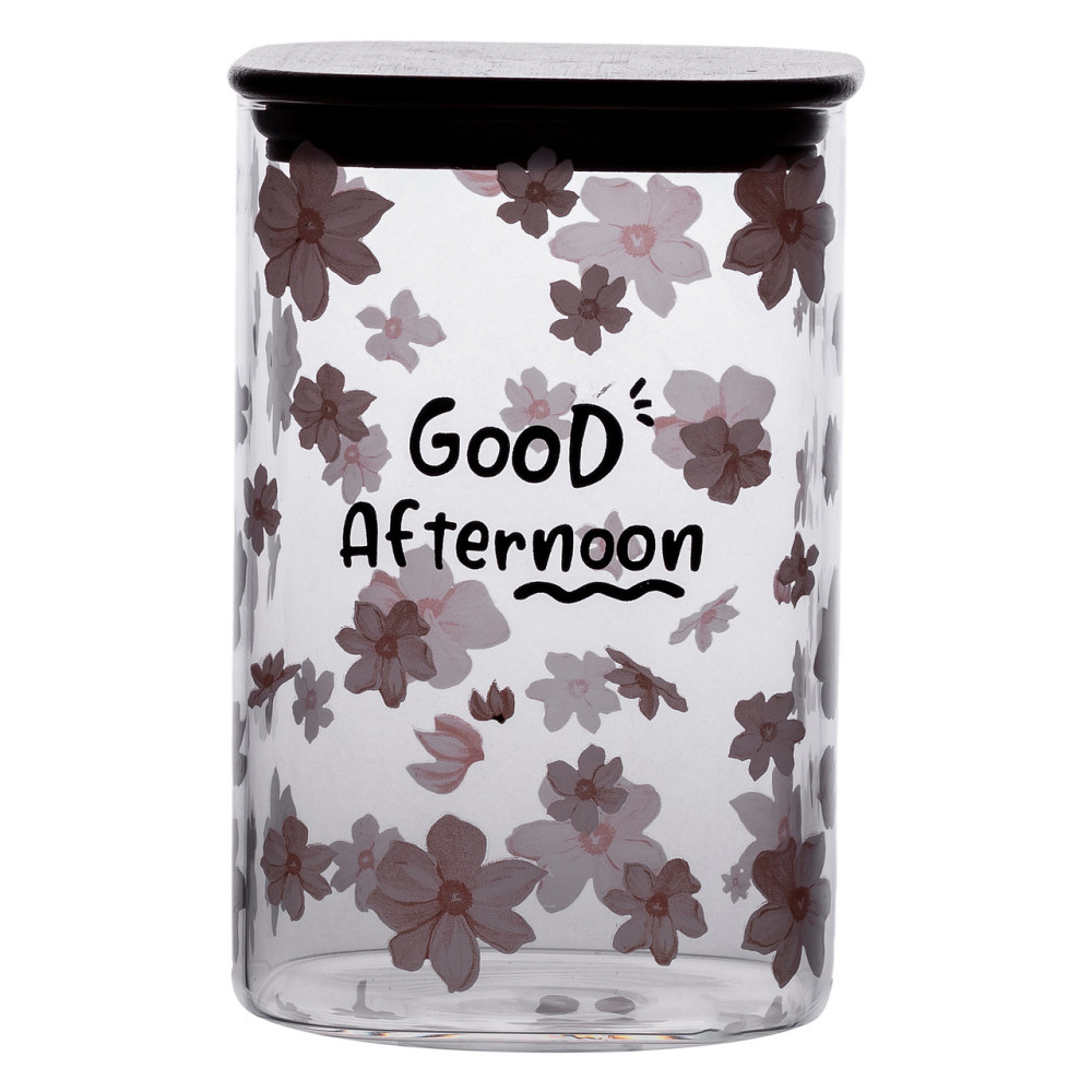 Банка для сипучих продуктів з бамбуковою кришкою 1.2 л ємність для сипучих скло HP-34-23 Коломыя - изображение 4