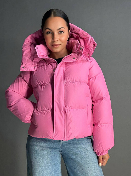Куртка жіноча Lady Yep 10005 дута пуффер з капюшоном рожева, рожевий, 46 Київ - фото 9