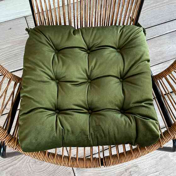 Подушка для стільців (40x40х5 см) Decorator Velour колір оливковий 84-119 Київ