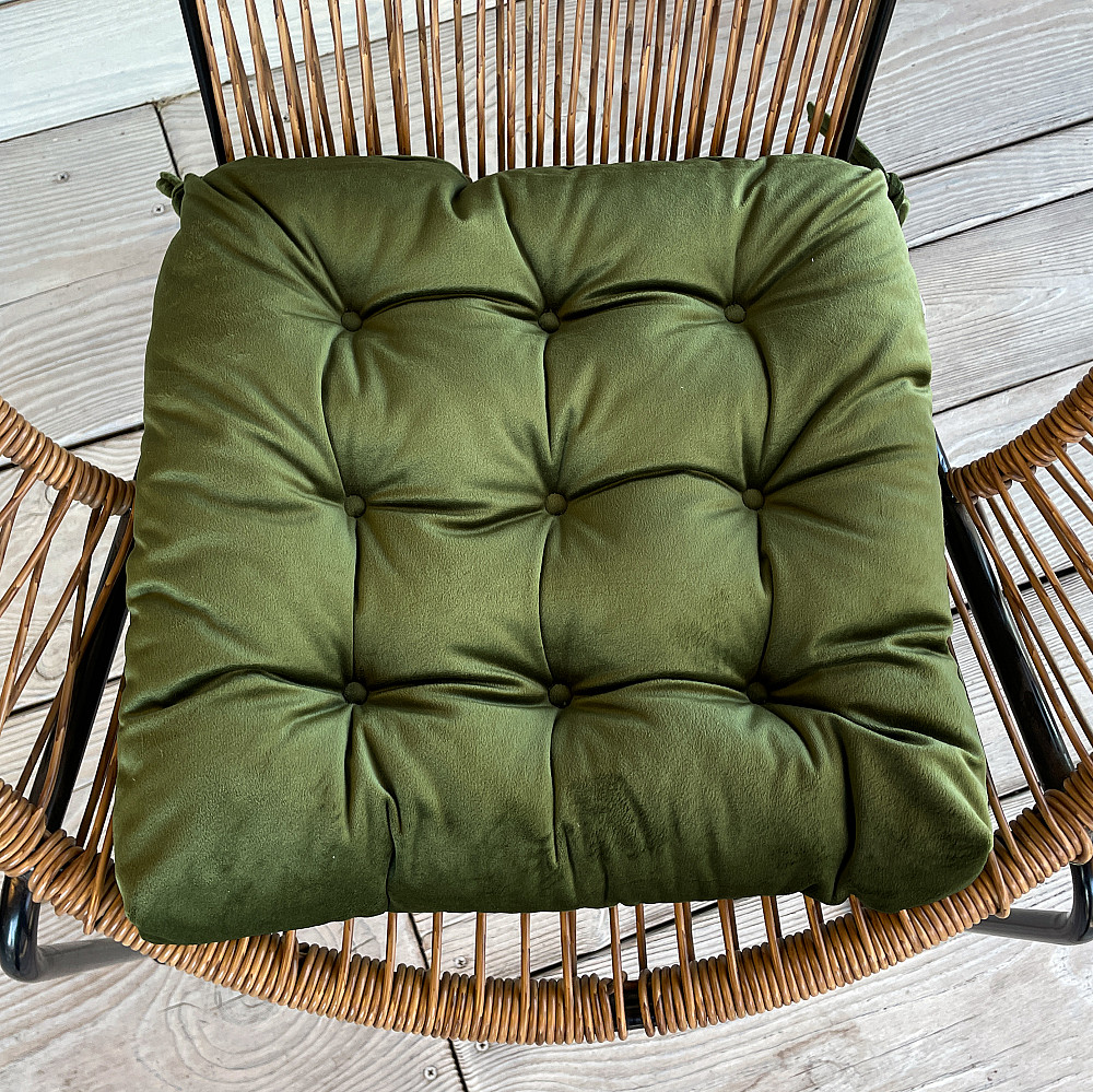 Подушка для стільців (40x40х5 см) Decorator Velour колір оливковий 84-119 Київ - фото 1