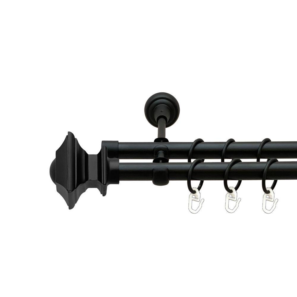 Карниз Orvit Борджеза металевий дворядний відкритий гладка труба кільце металеве Чорний Оксамит 19\19 мм 160 Львов - изображение 1