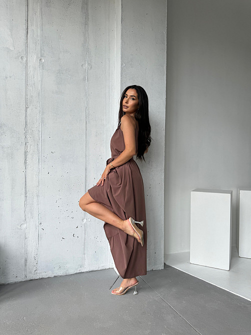 Женский летний сарафан макси Charlotte батал 50-52, Шоколадный Киев - изображение 6