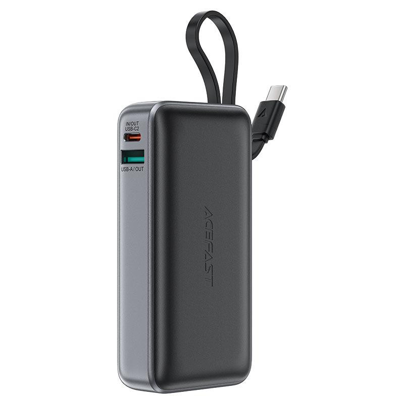 Павербанк 10000 mAh ACEFAST M7 30W PD швидка зарядка кабель у комплекті чорний power bank повербанк Одеса - фото 1