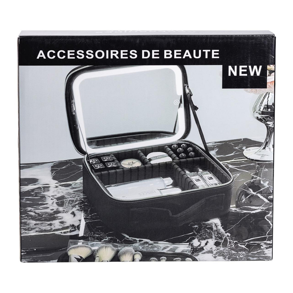 Yiwu Органайзер косметичка з еко шкіри з дзеркалом та підсвічуванням 26×22×9 см HP-10-2AP Коломыя - изображение 10