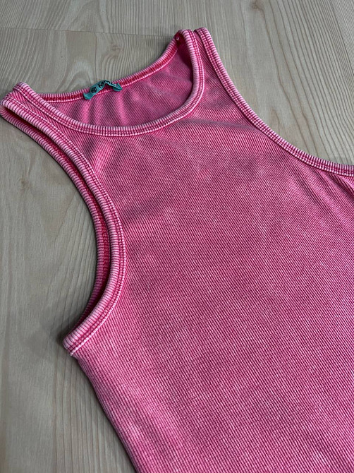 Платье женское MMC 240030 длинное майкой вареное тай-дай в рубчик, розовый, one size Киев - изображение 6