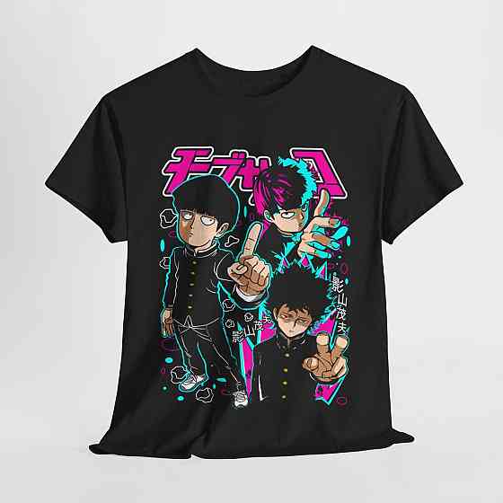 Футболка аниме Моб Псйкхо Манга Стрип оверсайз (S/M/L) Черний AnimeJ0742 Днепр