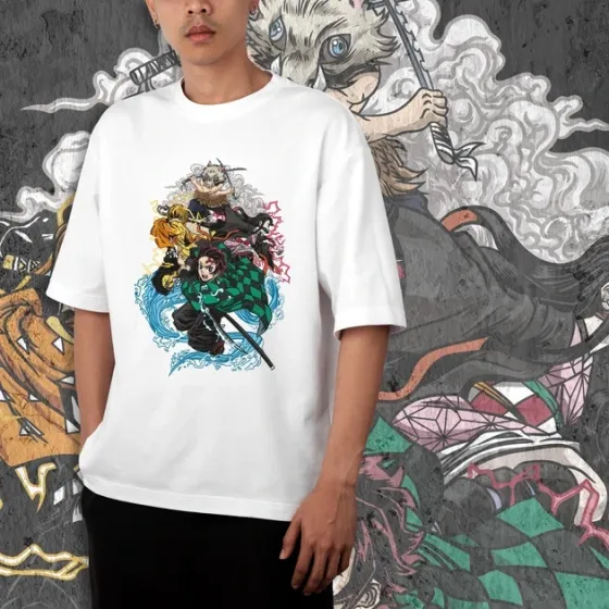 Футболка мужская с принтом Клинок, рассекающий демонов Команда 2 WE Размер 48 Anime0432 Днепр