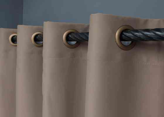 Комплект штор на люверсах VR-Textil Midnight № 1674ш 150х270 см 2 шт Капучино (37-0210) Киев