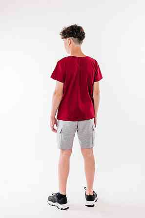 Футболка детская - подростковая 95% х/б, бордовая, топ Киев