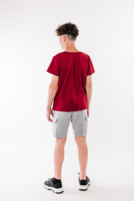 Футболка дитяча — підліткова 95% бавовняна, бордова, топ Київ - фото 6