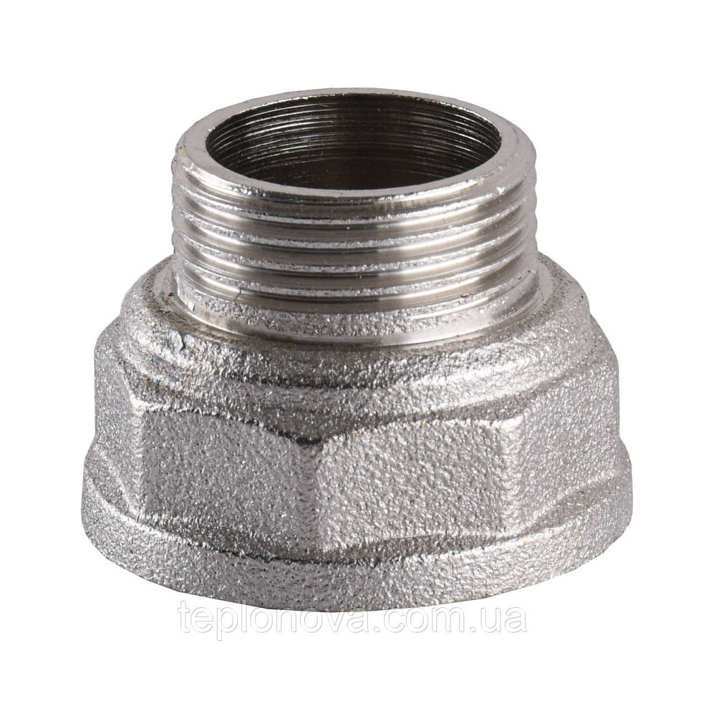 Редукційний перехідник нікельований 1| ВР х 3/4| НР штампований А0613А (нк) VA Чернівці - фото 2