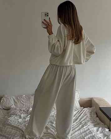 Женский теплый оверсайз костюм двойка: кофта и штаны турецкий полар флис Одесса