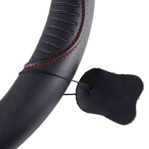 Чохол на кермо VLOD-24LC8 чорний-червоний M шкіра з одним швом Харків