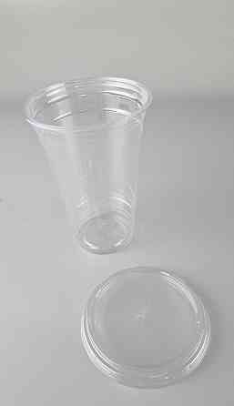 Комплект Стакан РЕТ щільний, прозорий, 500 мл плюс кришка рівна з хрестиком (100 шт.) Харків