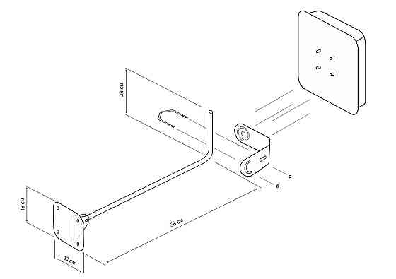 Кронштейн для крепления антенны на стену Г-образный Киев