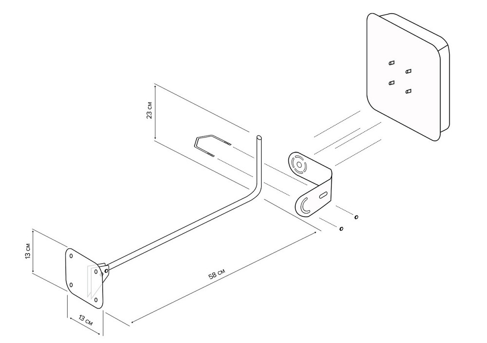 Кронштейн для крепления антенны на стену Г-образный Киев - изображение 3