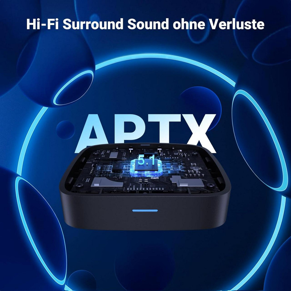 Аудіоадаптер Bluetooth UGREEN BTA-202 чорний Bluetooth 5.1 aptX HD Low Latency ресивер RCA/3.5 мм Dual Pairing для колонок стерео Київ - фото 7