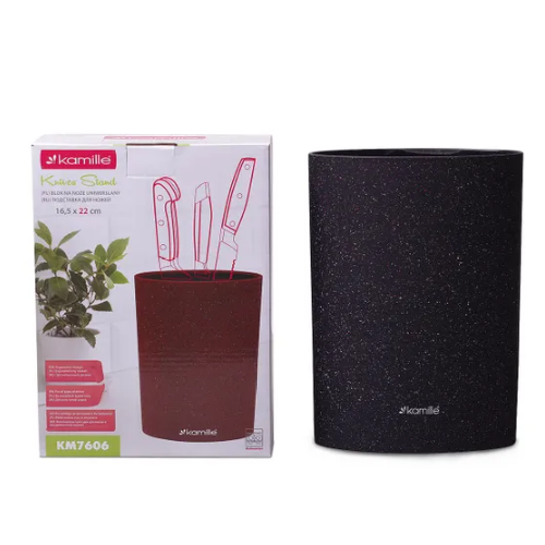 Підставка для ножів 22см (чорн.мармур,червон.мармур,сiрий мармур) 7606 KAMILLE Житомир - фото 11